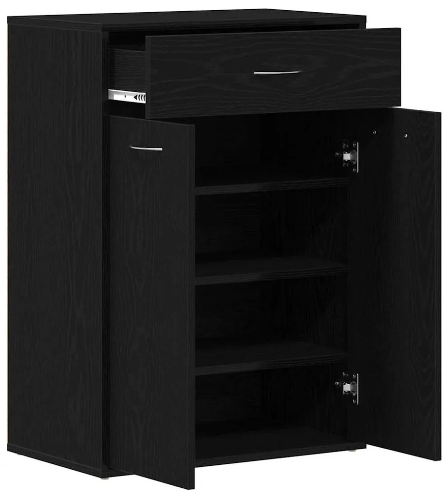 Cabide para Sapatos vidaXL Preto Carvalho 60x35x84 cm Madeira de Engen