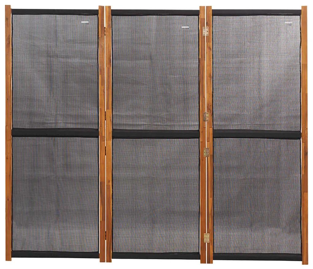 Divisória/biombo com 3 painéis 210x180 cm preto