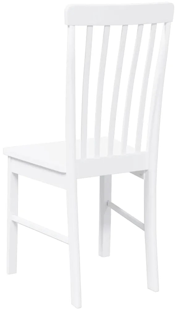 Cadeiras de jantar 2 pcs madeira de seringueira maciça branco