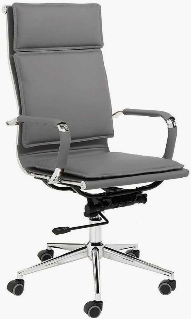 Cadeira de escritório em pele artificial com rodas regulável em altura Premier
