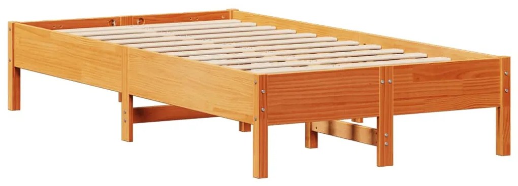 Cama sem colchão 75x190 cm madeira de pinho maciça castanho-mel