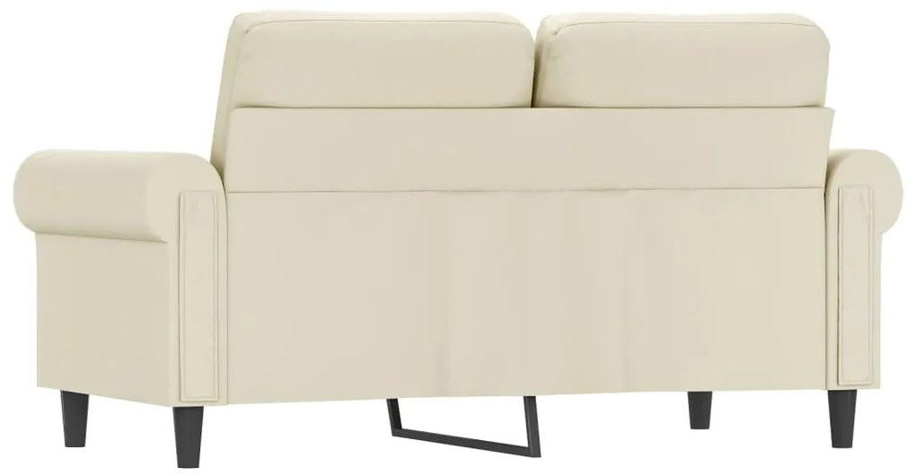 Sofá de 2 lugares 120 cm couro artificial cor creme
