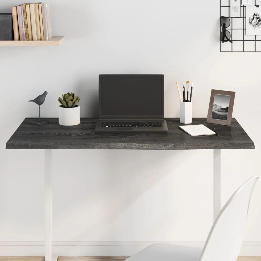 vidaXL Tampo de mesa 100x50x2 cm carvalho tratado castanho-escuro