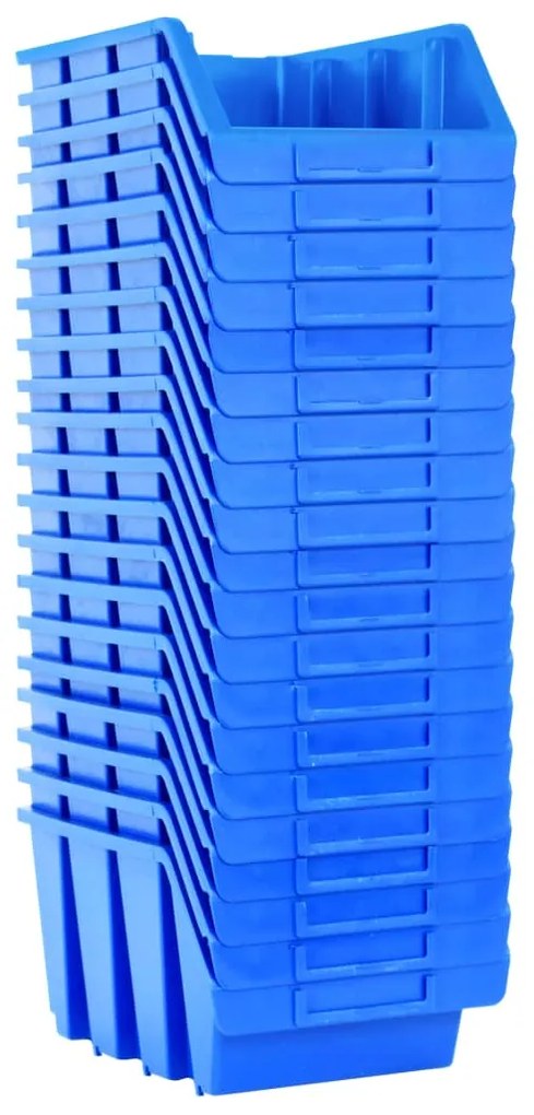 Caixas de arrumação empilháveis 20 pcs plástico azul