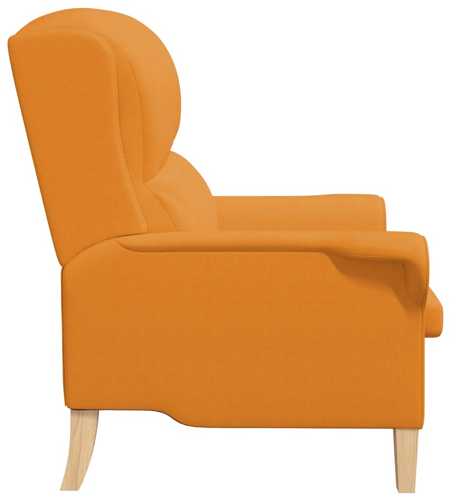 Poltrona Moderna Amarela Escura Tecido Grande Ergonómica