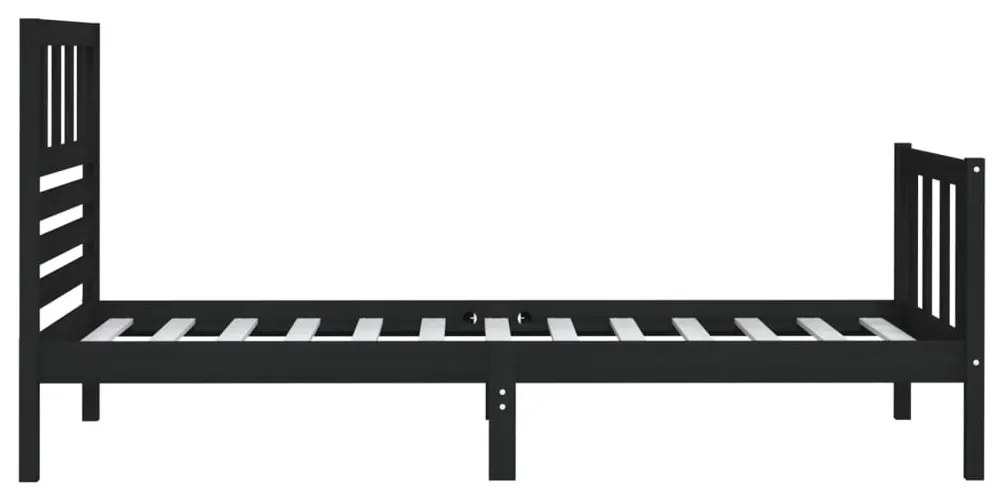 Estrutura cama pequena solteiro 75x190 cm madeira maciça preto