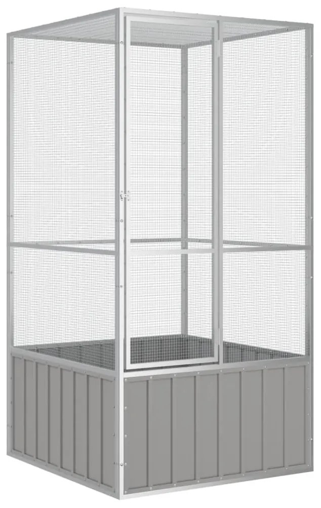 vidaXL Gaiola p/ pássaros 111x107x211,5 cm aço galvanizado cinzento