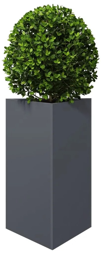 Vaso/floreira de jardim triangular 50x43x75 cm aço antracite