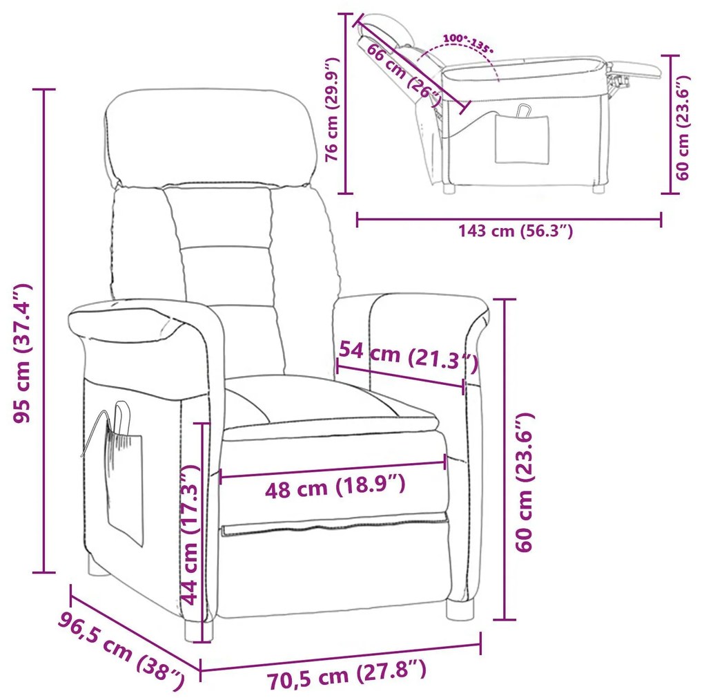 Cadeira de Massagem vidaXL em Microfibra Taupe