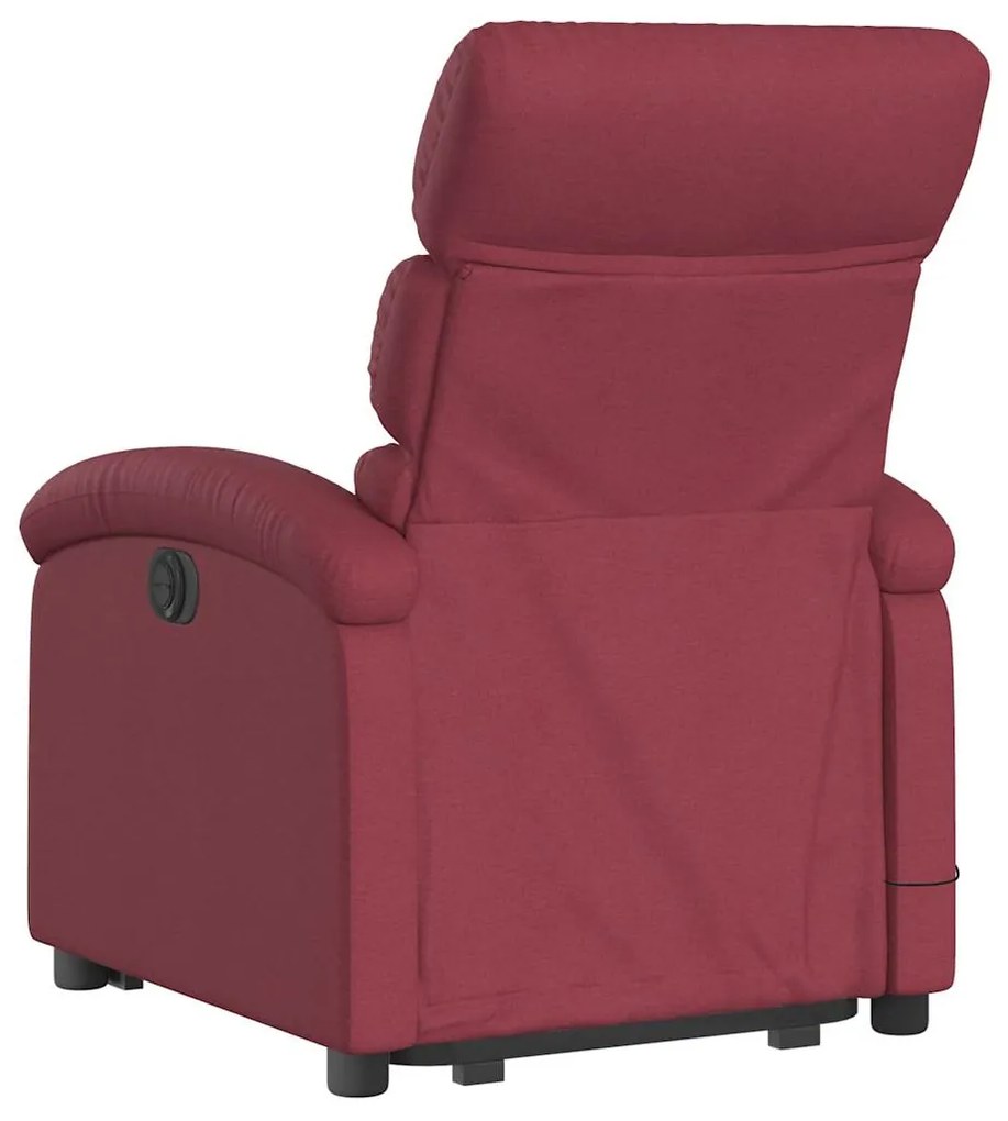 Poltrona de massagens reclin. elevatória tecido vermelho tinto