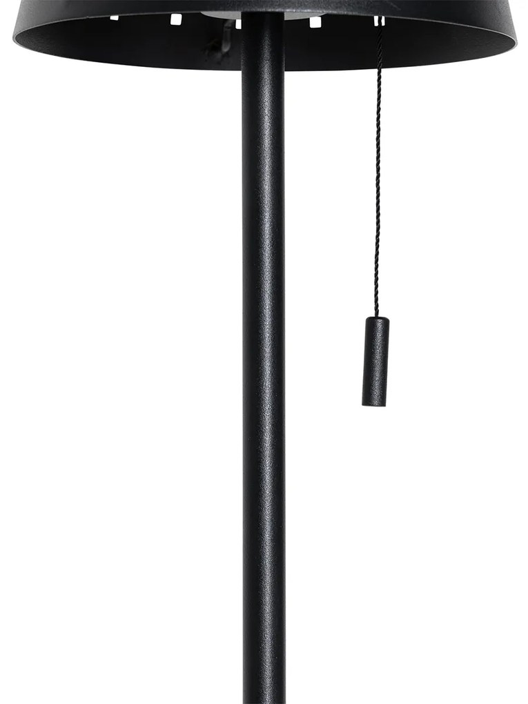 Candeeiro de pé exterior preto com LED regulável em 3 níveis a energia solar - Ferre Moderno