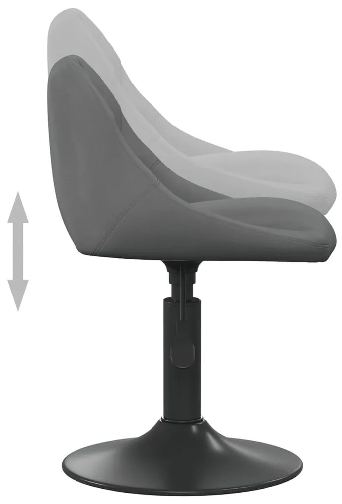 Cadeiras de jantar giratórias 2 pcs veludo cinzento-escuro