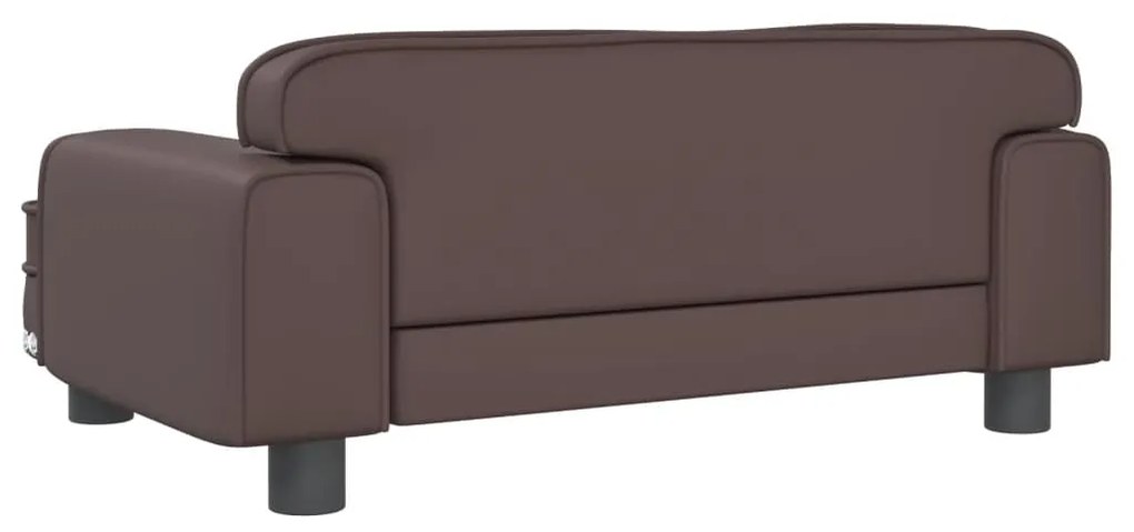 Cama para cães 70x45x30 cm couro artificial castanho