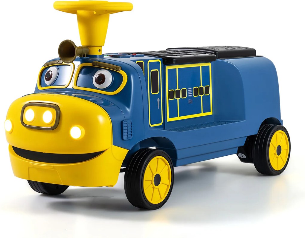 Comboio Elétrico Infantil para Conduzir de 3 a 6 anos, 93,3 x 39,5 x 52 cm, Motor Duplo de 35 W, Azul