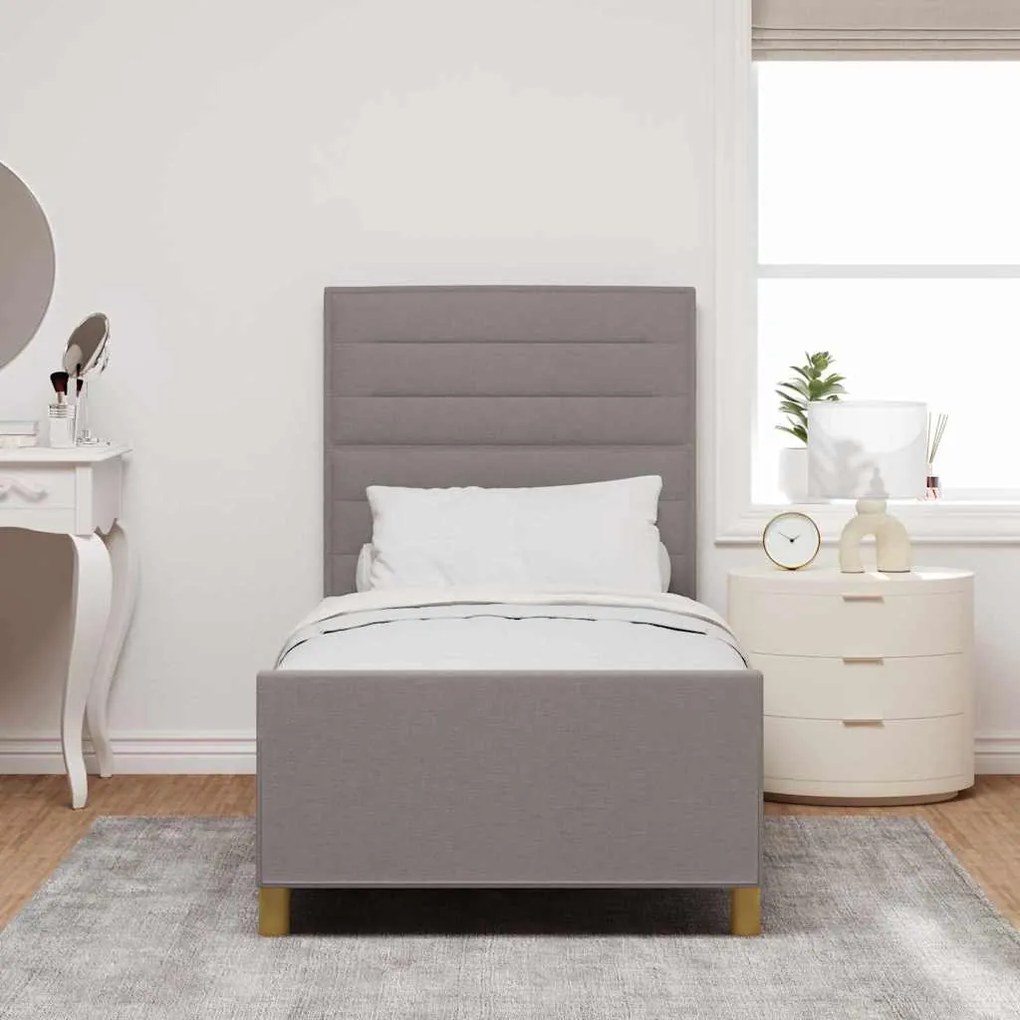 estruturas de cama vidaXL taupe 100x200 cm em tecido