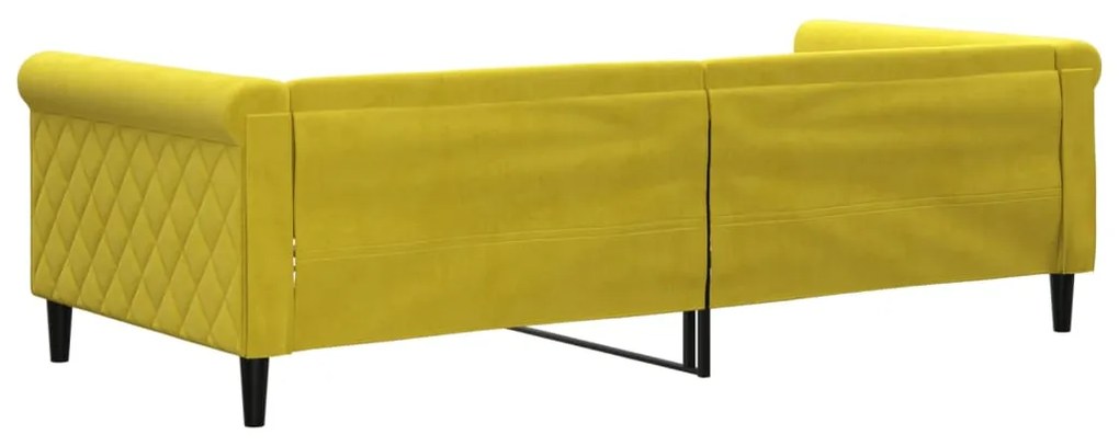 Sofá-cama 90x200 cm veludo amarelo