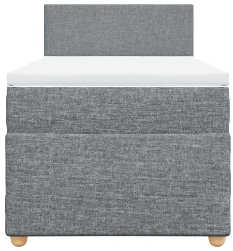 Cama com molas/colchão 90x190 cm tecido cinzento-claro
