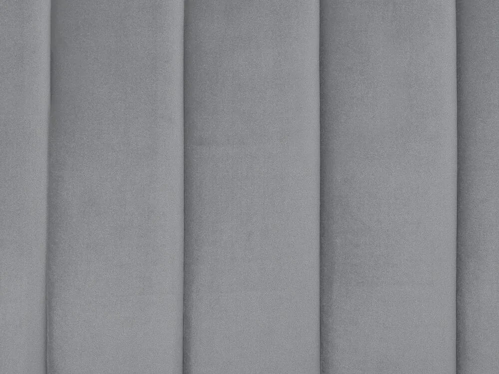 Cama de casal em veludo cinzento 160 x 200 cm MARVILLE Beliani