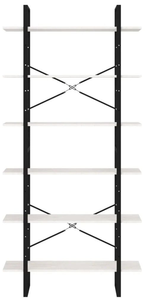 Estante alta 100x30x210 cm madeira de pinho maciça branco