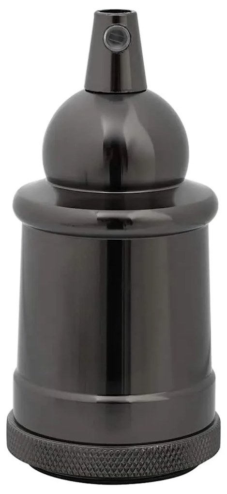 Casquilhos de lâmpadas 2 pcs Preto brilhante E27