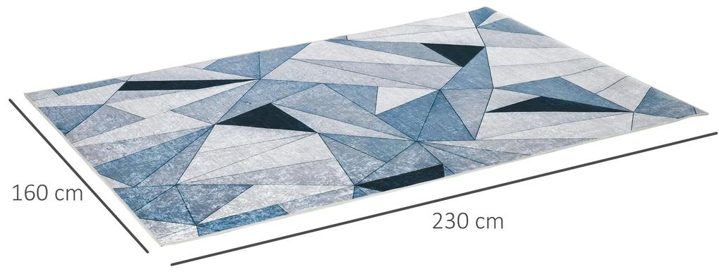 Tapete de Sala de Estar Moderno 230x160cm Tapete Geométrico com Base Antiderrapante para Dormitório Escritório Estúdio Multicor