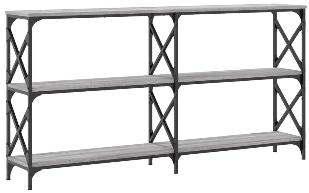 Mesa consola 156x28x80,5cm derivados de madeira cinzento sonoma
