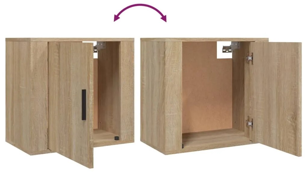 Mesa de cabeceira de parede 50x30x47 cm carvalho sonoma