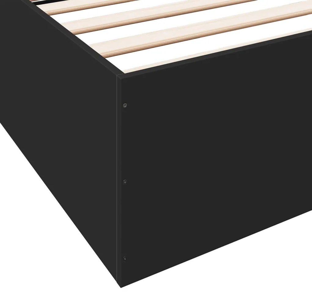 Estrutura de cama 200x200 cm derivados de madeira preto