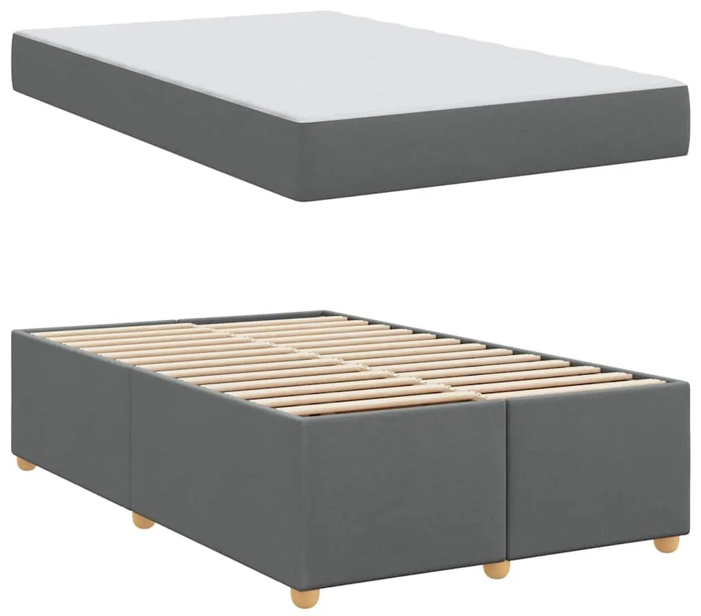 Estrutura de cama com colchão Cinzento escuro 120 x 200 cm