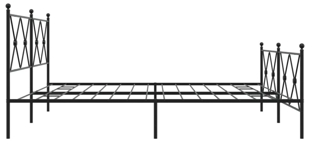 Estrutura de cama com cabeceira e pés 183x213 cm metal preto