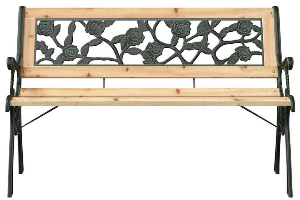 Banco de Jardim vidaXL com Encosto em Padrão de Rosas 116 cm Madeira