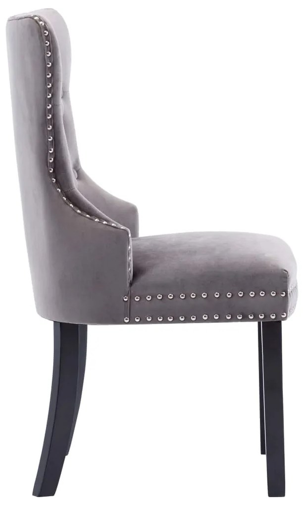 Cadeiras de jantar 2 pcs veludo cinzento