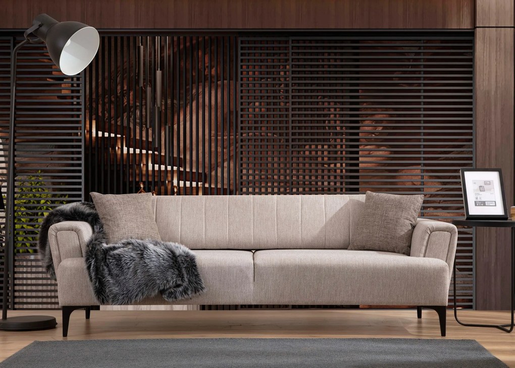 Sofá-cama de 3 Lugares Hamlet – Bege – 230 cm x 95 cm x 77 cm