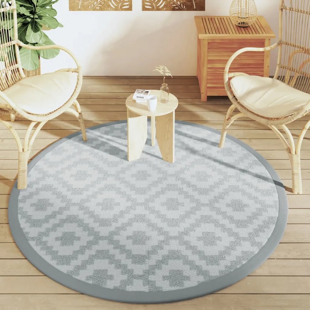 Tapete de exterior Ø160 cm ARAKIL PP cinzento