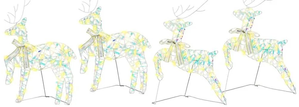 vidaXL Renard LED com 80 LEDs 4 pcs Multicolorido PET