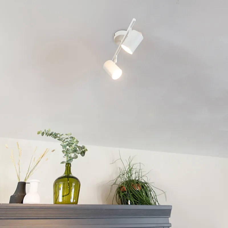 Projetores modernos brancos com 2 lâmpadas GU10 WiFi ajustáveis - Jeana