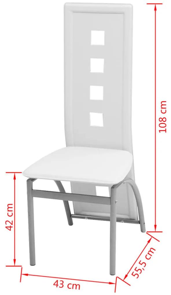 Cadeiras de jantar 4 pcs couro artificial branco