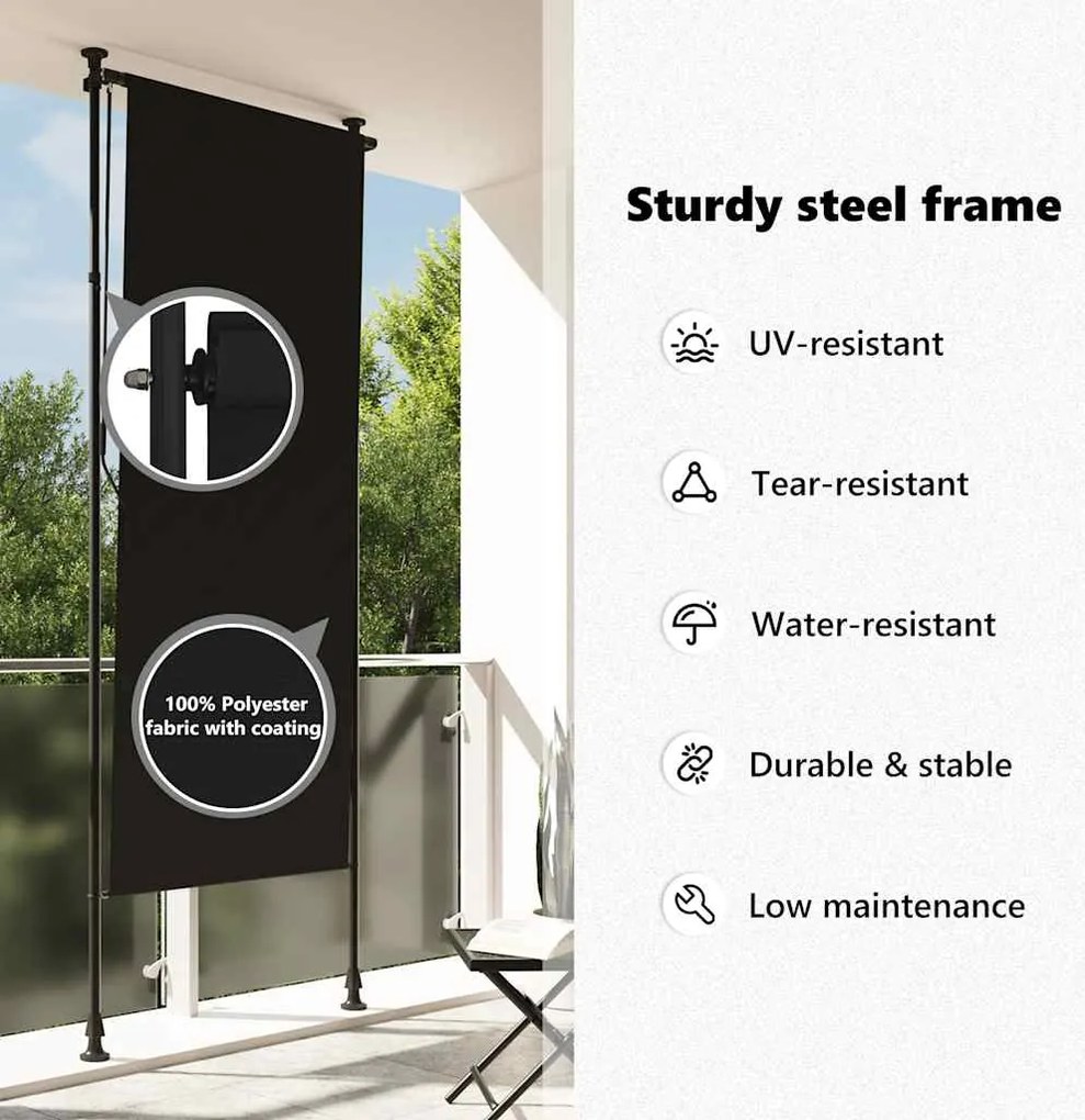 Estore de rolo para exterior 120x270 cm antracite