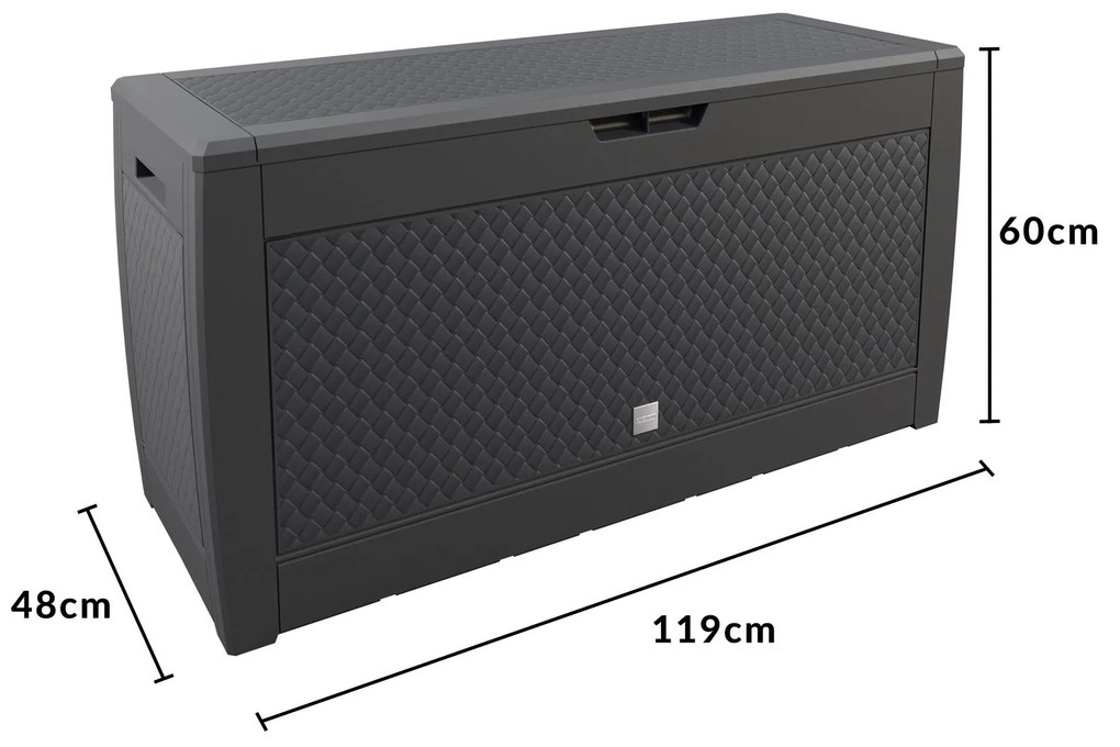 Caixa exterior com tampo Matuba 310L Rodas 119 x 48 x 60 cm Antracite