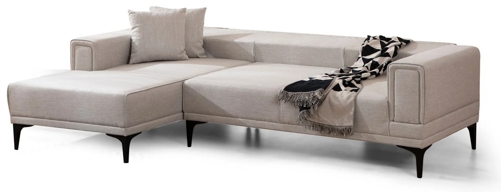 Sofá-cama de canto Horizon – Ecru – 140x250 cm