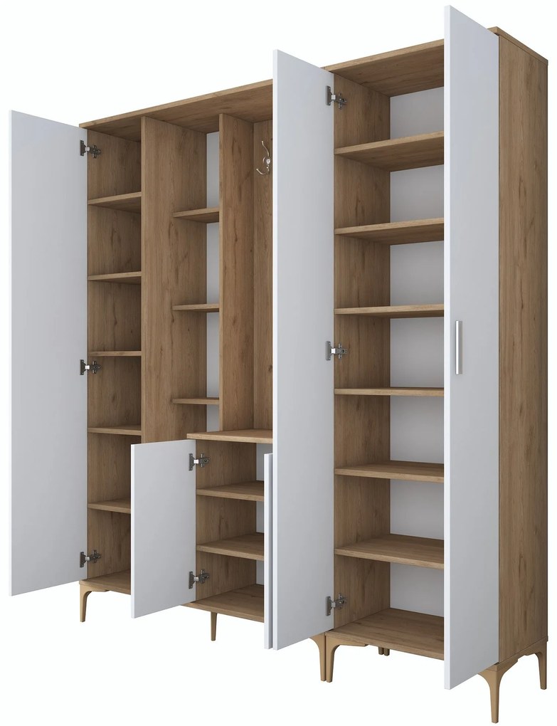 Hall Stand EA131 – Nogueira Branco – 180x198,6x37,5 cm