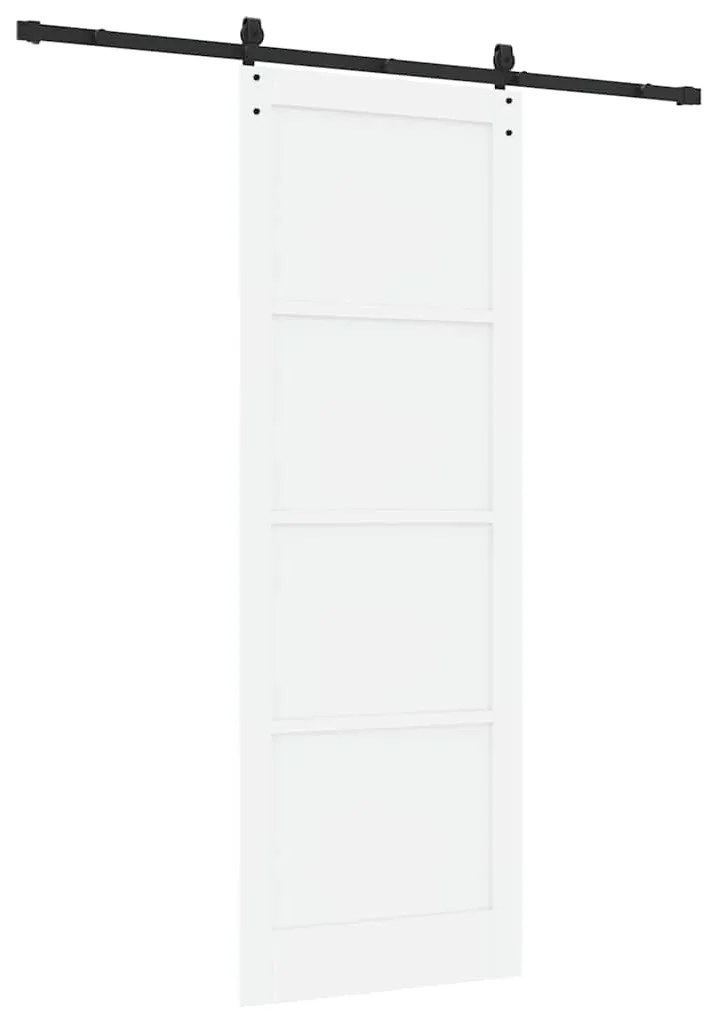 Porta Deslizante vidaXL com Conjunto de Ferragens Branca 83x232 cm Mad