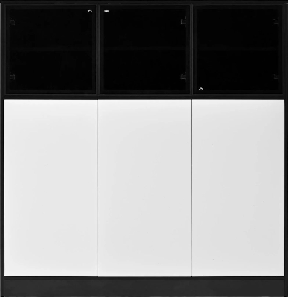 Aparador-armário de cozinha com iluminação LED, Branco | AOSOM Portugal