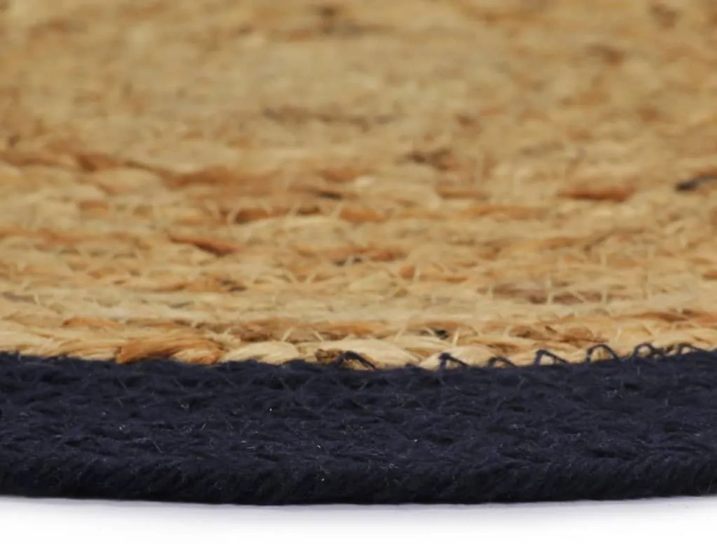 Individuais mesa 6 pcs juta e algodão 38cm natural/azul-marinho