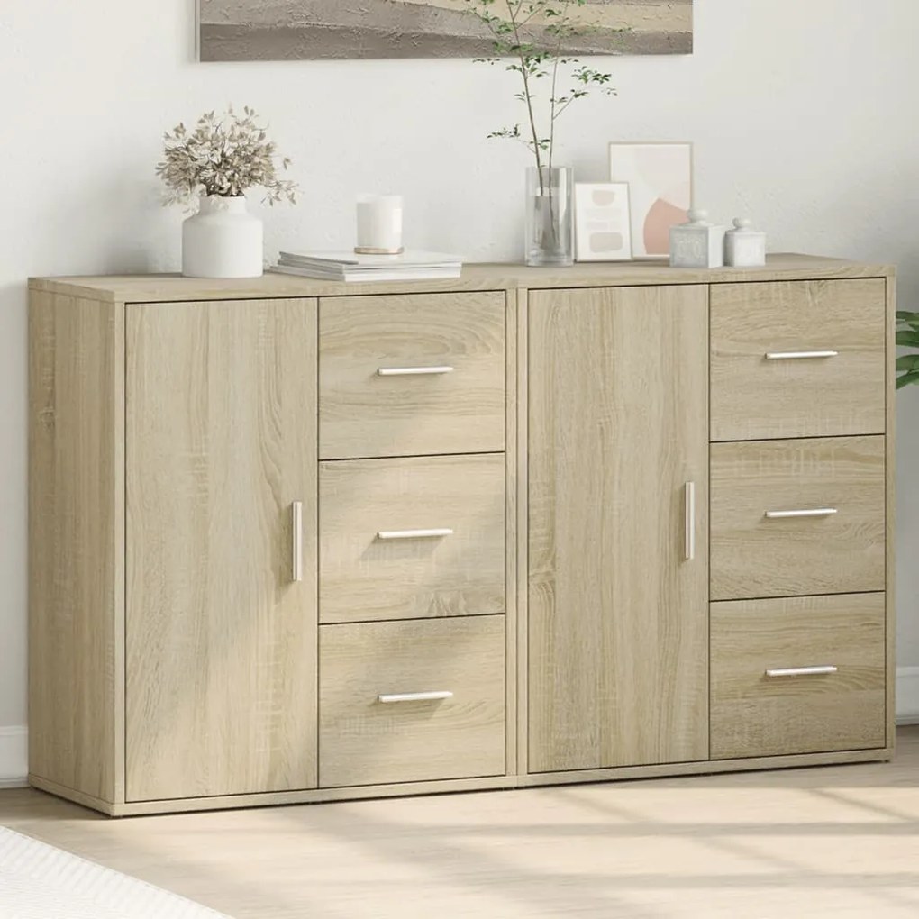 vidaXL Aparadores 2 pcs 60x31x70 cm derivados madeira carvalho sonoma