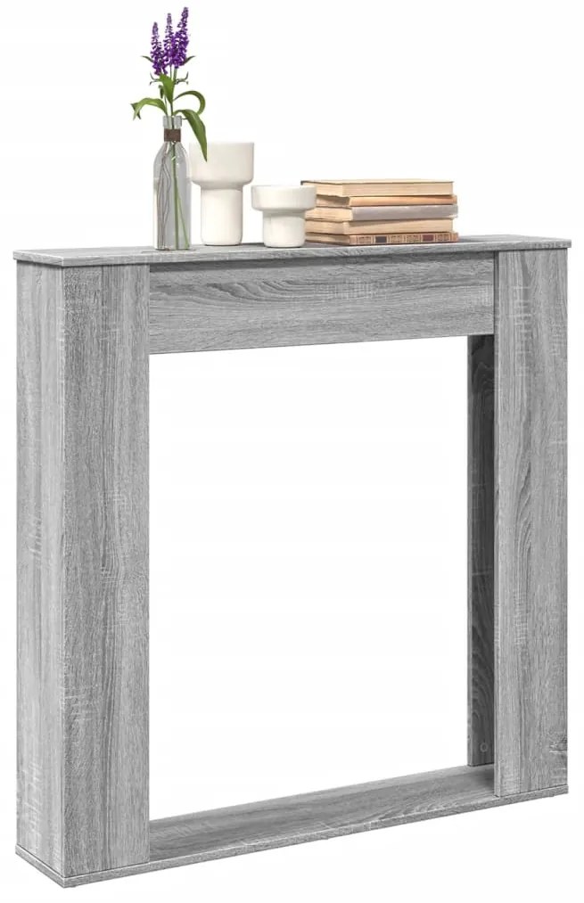 vidaXL Cornija de lareira 100x20x100 cm derivados madeira cinza sonoma
