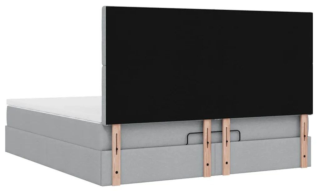 Estrutura de cama otomana com colchão 180x200 cm cinzento claro