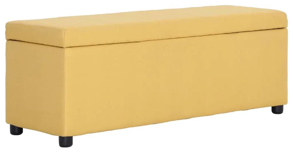 281324 vidaXL Banco c/ compartimento de arrumação 116 cm poliéster amarelo
