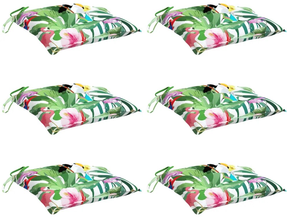Almofadões para cadeira 6 pcs 40x40x7 cm tecido multicor