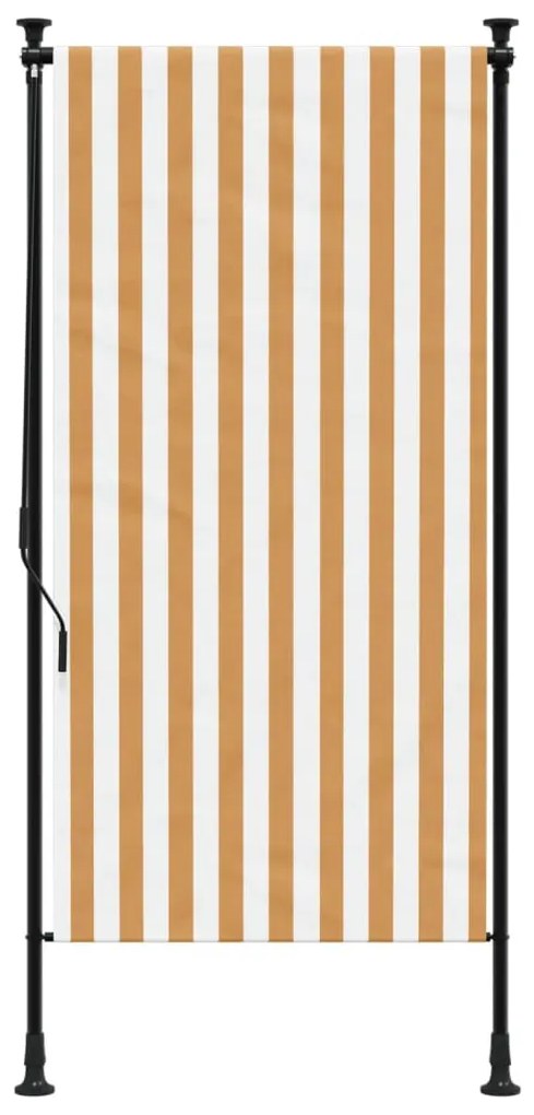 Estore de rolo exterior 100x270 cm tecido/aço laranja e branco